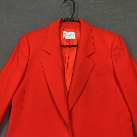 Vintage Pendleton Wool Blazer Jacket Womens SZ 8 Petite Single Breasted Buttons - Picture 7 of 15